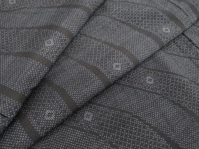 平和屋着物▽本場大島紬　単衣　9マルキ　変わり縞　正絹　逸品　DAAS1671ud