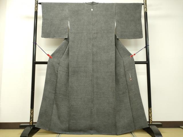 平和屋着物○江戸小紋 清水峯州 鮫小紋柄 鬼しぼ縮緬 正絹