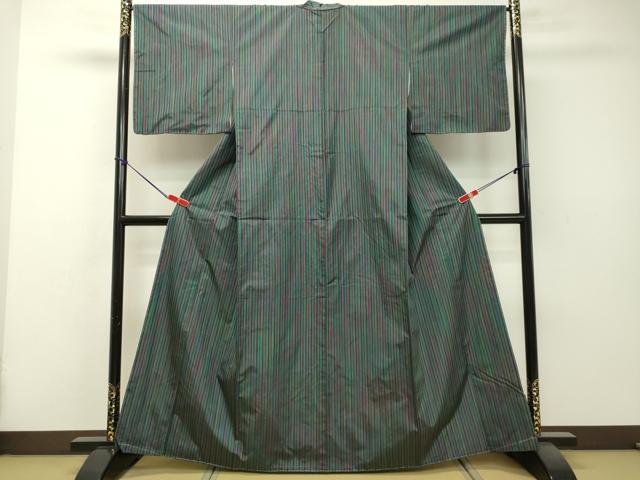 平和屋着物●本場縞大島紬　間道　正絹　逸品　AABD6527ph 平和屋着物○本場縞大島紬 間道 正絹 逸品 AABD6527ph｜平和屋着物