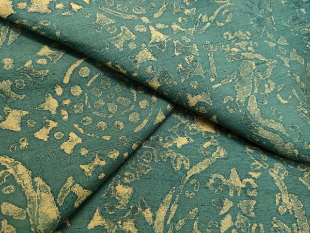 平和屋着物○上質な紬 ろうけつ染め 洋花唐草文 正絹 逸品 DAAS2081tw