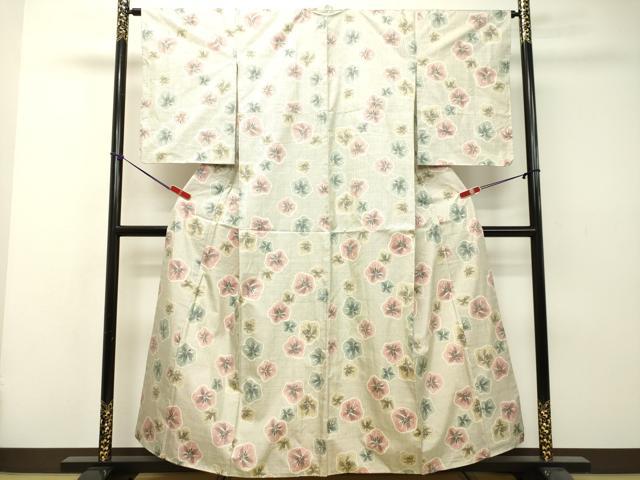 平和屋着物○本場大島紬 総絣 7マルキ 舞花文 正絹 逸品 DAAS2112tw