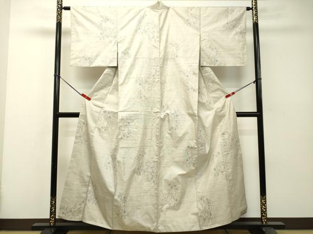 平和屋着物○本場大島紬 白大島 9マルキ 枝梅 三越扱い 正絹 逸品