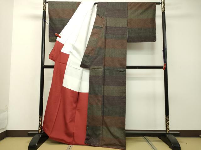 平和屋着物○都喜ヱ門 本場大島紬 9マルキ 古代染色純泥