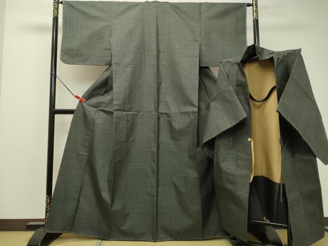 平和屋着物●本場大島紬　長羽織セット　一元絣　正絹　逸品　DAAS2155tw