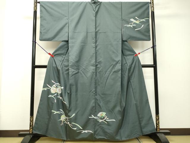 平和屋着物●本場染大島紬　訪問着　花鼓　傘　金彩　正絹　逸品　DAAS2158tw