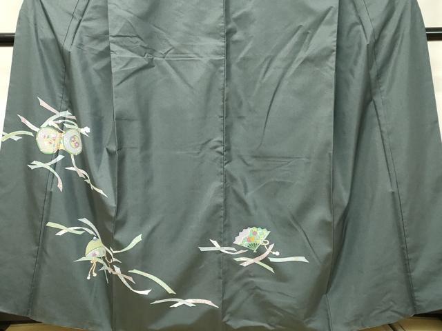 平和屋着物○本場染大島紬 訪問着 花鼓 傘 金彩 正絹 逸品 DAAS2158tw