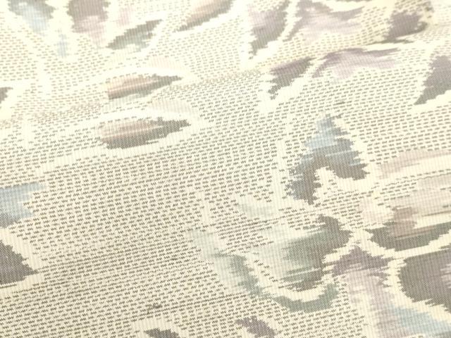 平和屋着物○本場大島紬 白大島 草葉文 正絹 逸品 DAAS2351tw