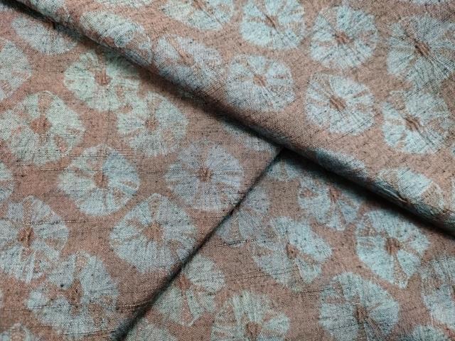 平和屋着物●上質な紬　絞り　花菱文　正絹　逸品　DAAS2360tw