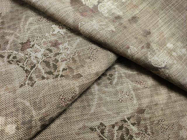 平和屋着物■本場大島紬　9マルキ　草花文　逸品　未使用　BAAK1918me 平和屋着物○本場大島紬 9マルキ 草花文 正絹 逸品 未使用 DAAV4875ud