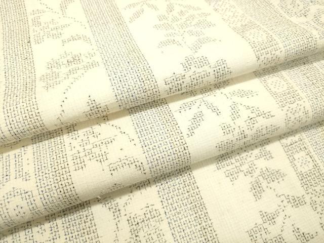 平和屋着物●結城紬　奥順　はたおり娘　100亀甲　草花間道　正絹　逸品　DAAS2389tw