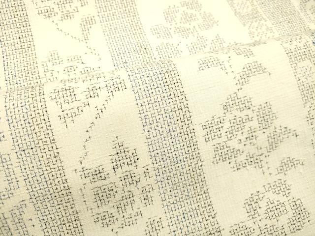 平和屋着物○結城紬 奥順 はたおり娘 100亀甲 草花間道 