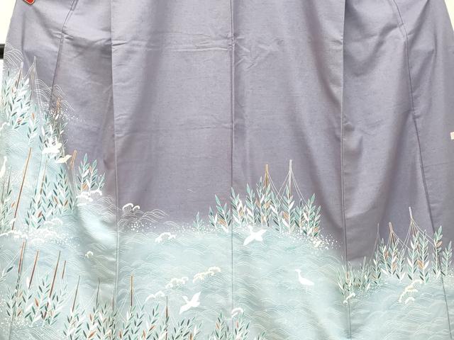 平和屋着物○訪問着 作家物 紬地 立波飛鳥文 金彩 正絹 逸品