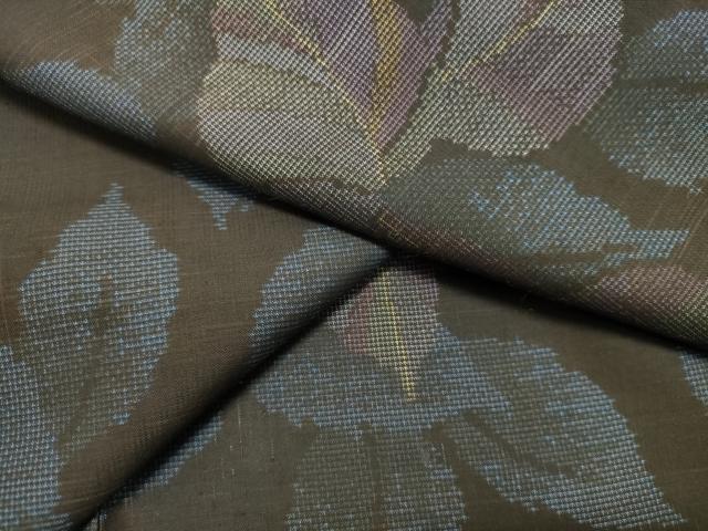 平和屋着物●本場大島紬　9マルキ　草葉文　正絹　逸品　未使用　DAAS2429tw