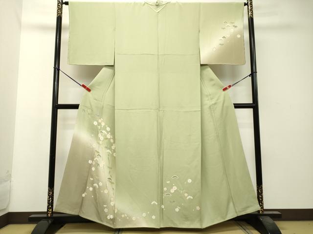 平和屋着物●訪問着　友禅　松竹梅　暈し染め　正絹　逸品　DAAS2443tw