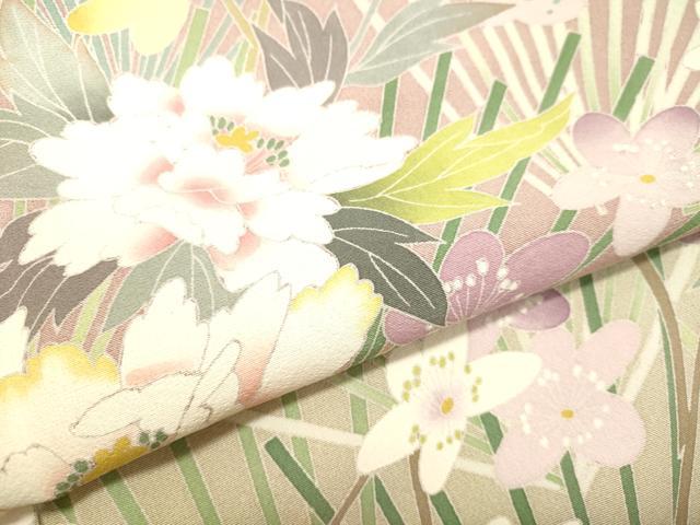 平和屋着物○訪問着 手描き 鴛鴦風景花文 暈し染め 正絹 逸品 DAAZ0545ps