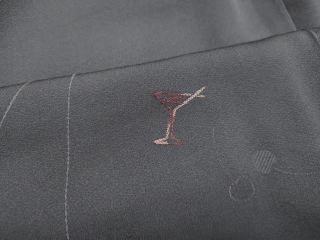 平和屋着物○上質な小紋 グラス さくらんぼ 正絹 逸品 DAAS2453tw