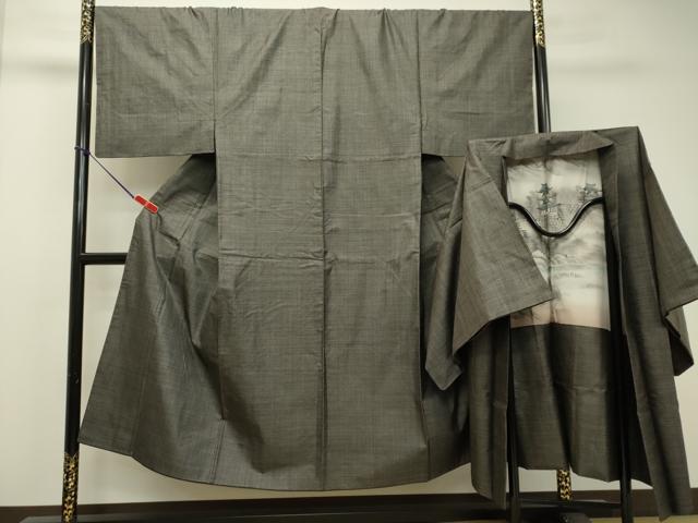 平和屋着物●男性　本場大島紬　アンサンブル　100亀甲　総詰め　正絹　逸品　DAAS2465tw