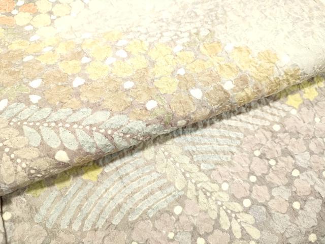 平和屋着物□上質な色無地 草花地紋 黄土色 逸品 DAAD5873rt 平和屋