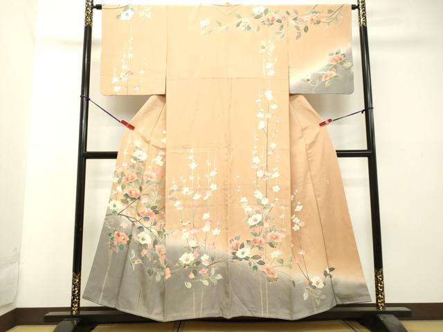 平和屋着物●訪問着　友禅　作家物　枝花文　暈し染め　正絹　逸品　DAAS2484tw