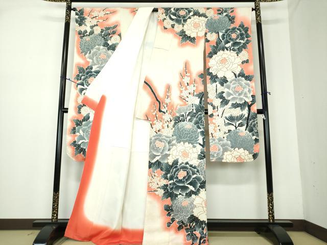 平和屋着物○名門 藤娘きぬたや・総絞り 振袖 枝梅 牡丹