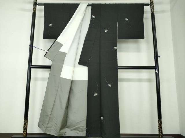 平和屋着物●上質な紬　絞り　独楽　黒地　正絹　逸品　DAAS3022ps 平和屋着物○上質な紬 絞り 独楽 黒地 正絹 逸品 DAAS3022ps