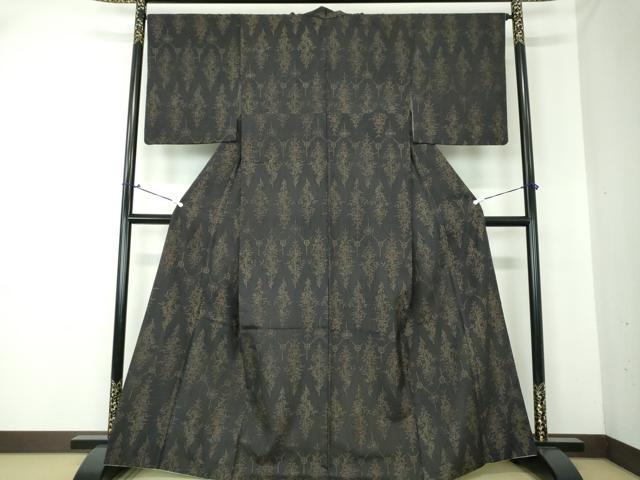 平和屋着物○上質な紬 草花文 正絹 逸品 DAAS3023ps