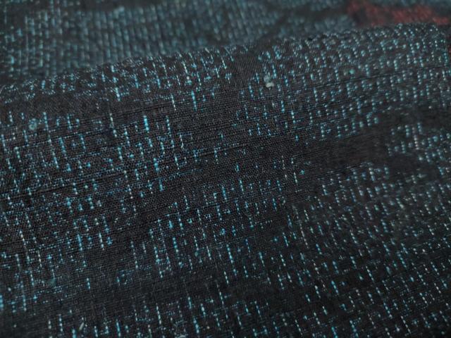 平和屋着物○本場結城紬 重要無形文化財 80亀甲 芝文 藤貫謹製