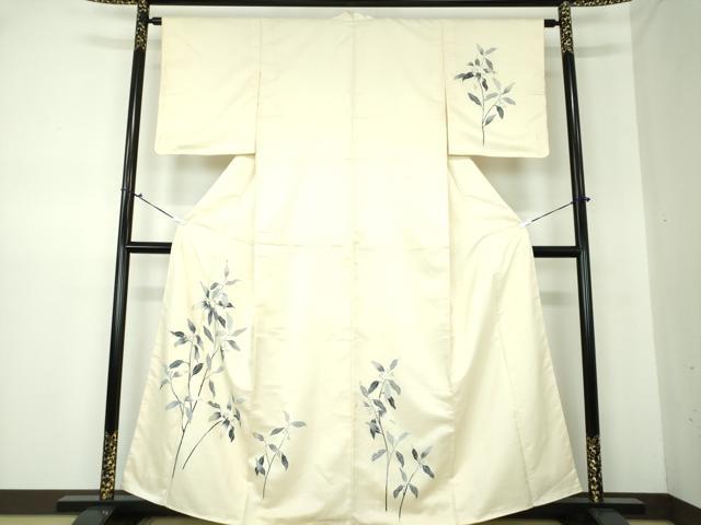 平和屋着物●訪問着　紬地　友禅　枝花文　正絹　逸品　未使用　DAAS3047ps