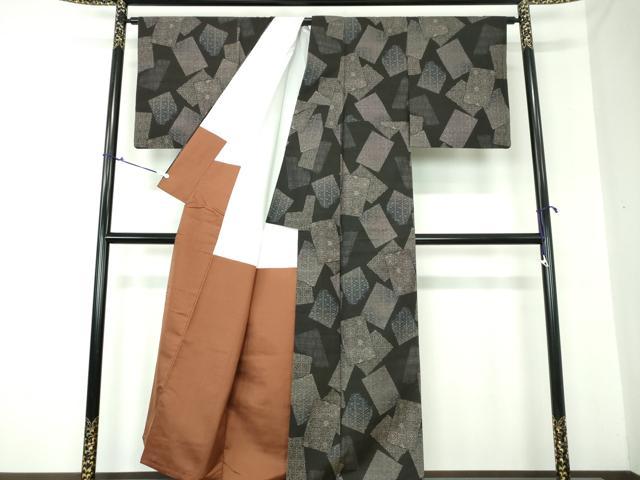 平和屋着物○本場大島紬 9マルキ 色紙重ね花文 正絹 逸品 DAAS3055ps