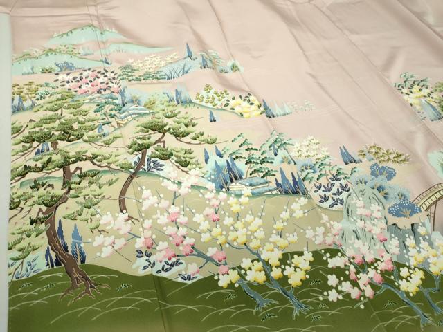 平和屋着物○本加賀友禅作家 小田美知代 訪問着 風景花文 暈