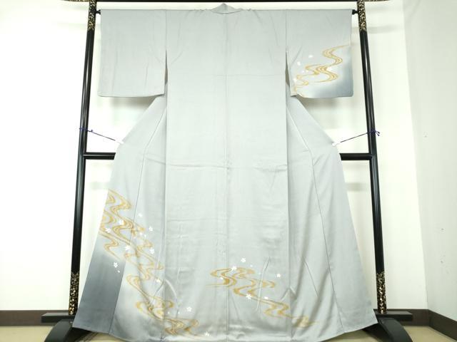 平和屋着物●創業460年・千總　訪問着　竜田川　流水桜　暈し染め　金彩　正絹　逸品　DAAS3059ps