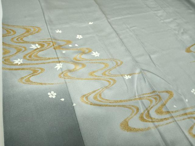 平和屋着物○創業460年・千總 訪問着 竜田川 流水桜 暈し