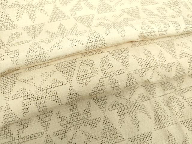 平和屋着物●結城紬　100亀甲　笹文　正絹　逸品　DAAS3065ps