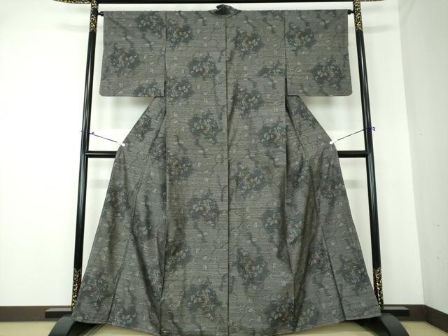 平和屋着物○本場大島紬 9マルキ 器物花唐草文 正絹 逸品 未使用