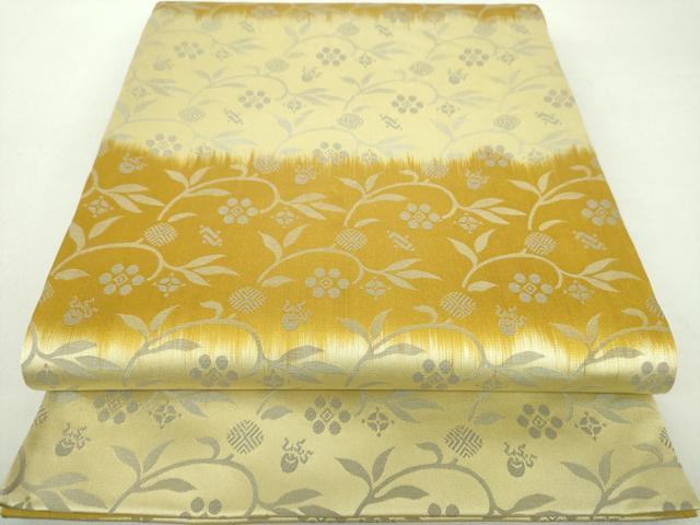 平和屋着物●五代目・諏訪好風　全通柄袋帯　名物裂　笹蔓緞子　正絹　逸品　DAAS3107ps