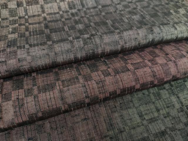 平和屋着物●上質な紬　変わり格子　正絹　逸品　DAAS3135ps
