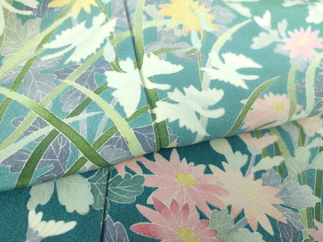 平和屋着物○訪問着 友禅 作家物 草花文 サギ草 暈し染め