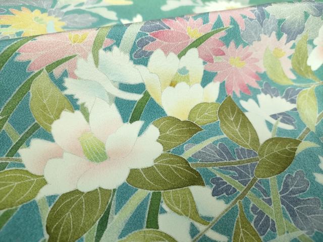 平和屋着物○訪問着 友禅 作家物 草花文 サギ草 暈し染め