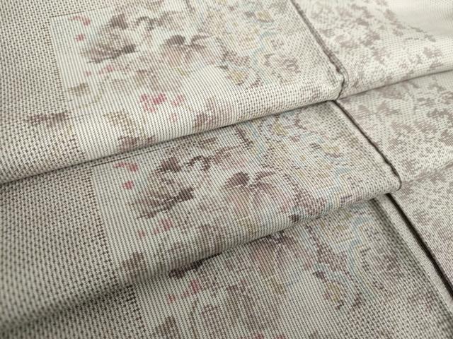 平和屋着物●都喜ヱ門　本場大島紬　7マルキ　総絣　色紙重ね葡萄蔦の葉花文　藤絹織物謹製　正絹　逸品　未使用　DAAS3149ps