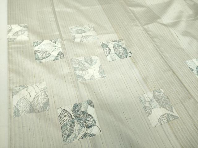 平和屋着物○ぜんまい紬 訪問着 色紙草葉文 正絹 逸品 未使用 DAAS3151ps