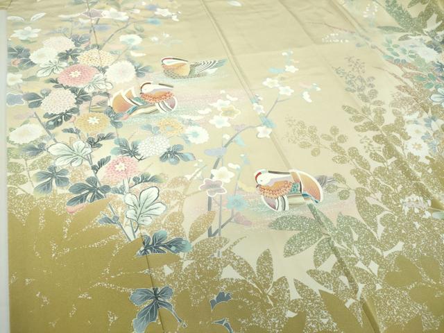 平和屋着物○訪問着 鴛鴦花文 シルエット 暈し染め 正絹 逸品 DAAS3159ps