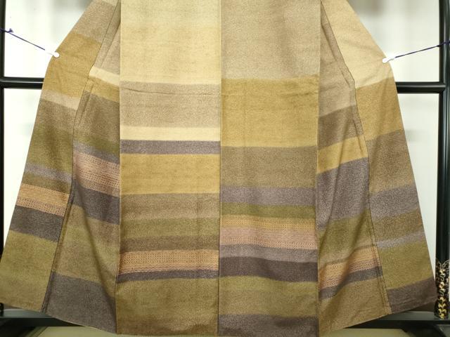 平和屋着物○訪問着 紬地 横段吉祥文 金彩 正絹 逸品 DAAS3166ps