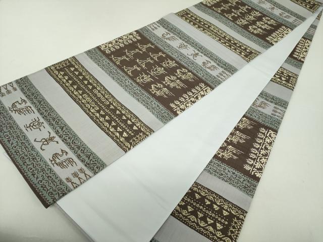 平和屋着物○全通柄袋帯 壁画文様 三越扱い 正絹 逸品 DAAS3186ps