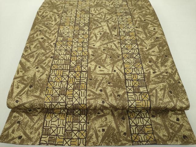 平和屋着物●全通柄袋帯　変わり間道　正絹　逸品　DAAS3198ps