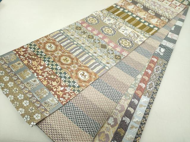 平和屋着物●双方向　両面全通柄袋帯　名物裂伍拾撰　唐紙伍拾撰　さが美扱い　正絹　逸品　未使用　DAAS3201ps