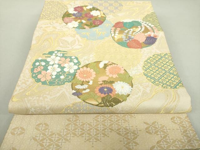 平和屋着物●両面　全通柄袋帯　?倉錦　金糸　ますいわ屋扱い　正絹　逸品　DAAS3215ps