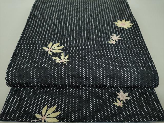 平和屋着物●全通柄京袋帯　舞楓　黒地　正絹　逸品　DAAS3236ps