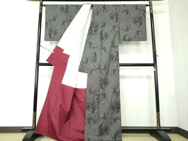 平和屋着物○本場大島紬 9マルキ 草花丸文 正絹 逸品 DAAS3260ps