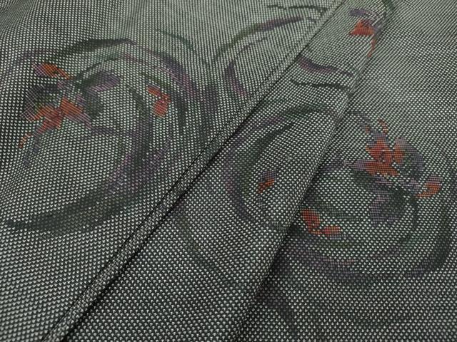 平和屋着物●本場大島紬　9マルキ　草花丸文　正絹　逸品　DAAS3260ps