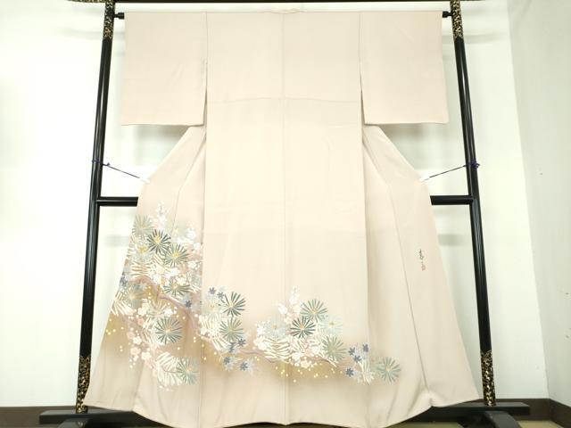 平和屋着物●京友禅の第一人者　松井青々　中国三大刺繍　相良刺繍　色留袖　駒刺繍　吉祥花文　暈し染め　金銀彩　正絹　逸品　DAAS3298ps